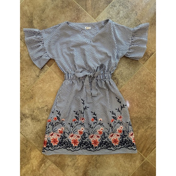 Westport Dresses & Skirts - Westport Women's Striped Floral Embroidered Dress Size 6 Gently Used